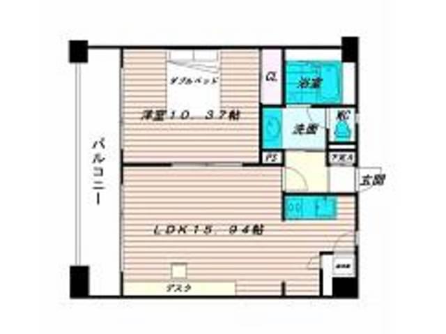 フェルト627(1LDK/12階)の間取り写真