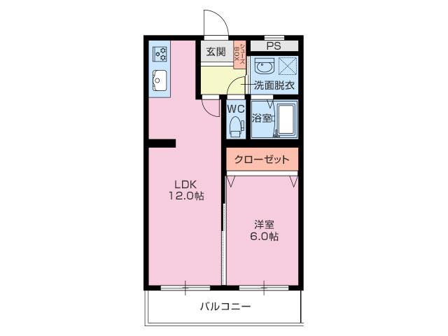 ヴィガラスM(1LDK/5階)の間取り写真