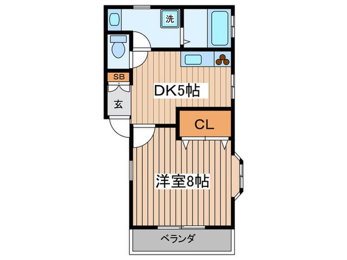 ベルハウス(1DK/1階)の間取り写真