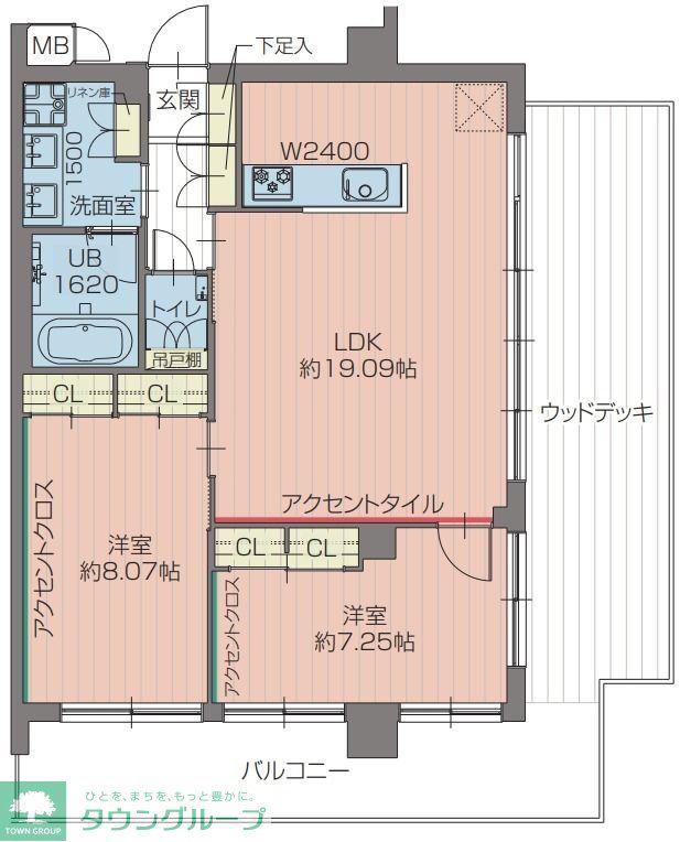 プレジオ北綾瀬ASIAN(2LDK/4階)の間取り写真