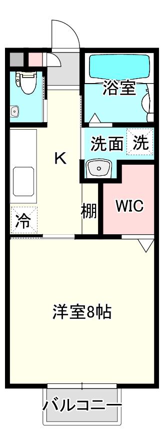 ロアC・D(1K/1階)の間取り写真