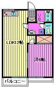ハイツトピア(1LDK/1階)の間取り写真
