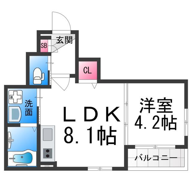 GRAND SUWA(1LDK/3階)の間取り写真