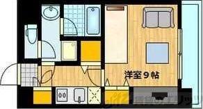 アスール江坂(1K/11階)の間取り写真