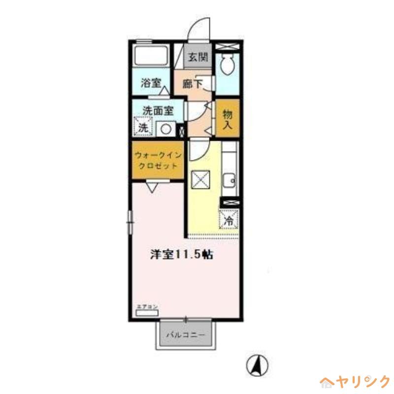 ラ フォーレ幸心A(ワンルーム/2階)の間取り写真