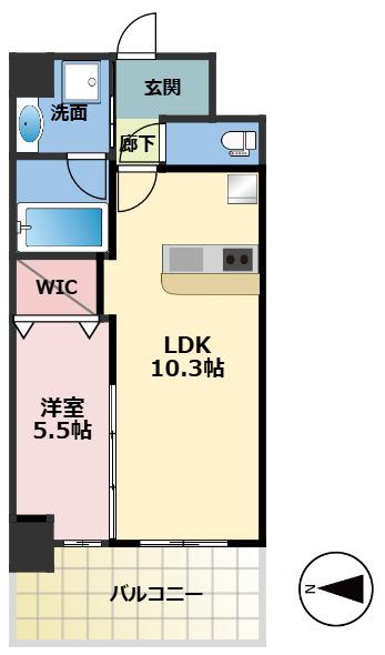 ストーリア茨木(1LDK/7階)の間取り写真