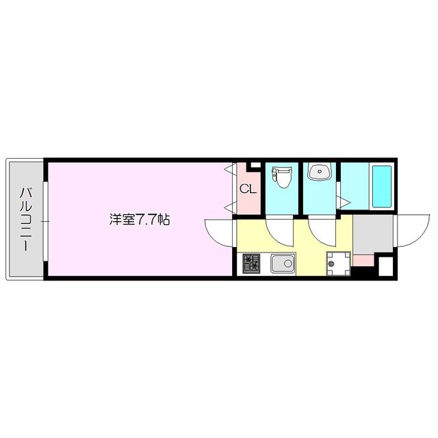 リヴィアス北大阪BREZZA(1K/1階)の間取り写真