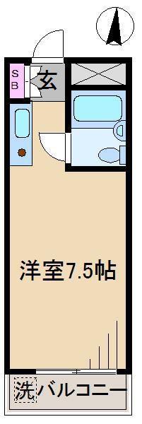 駒込K&M(ワンルーム/1階)の間取り写真