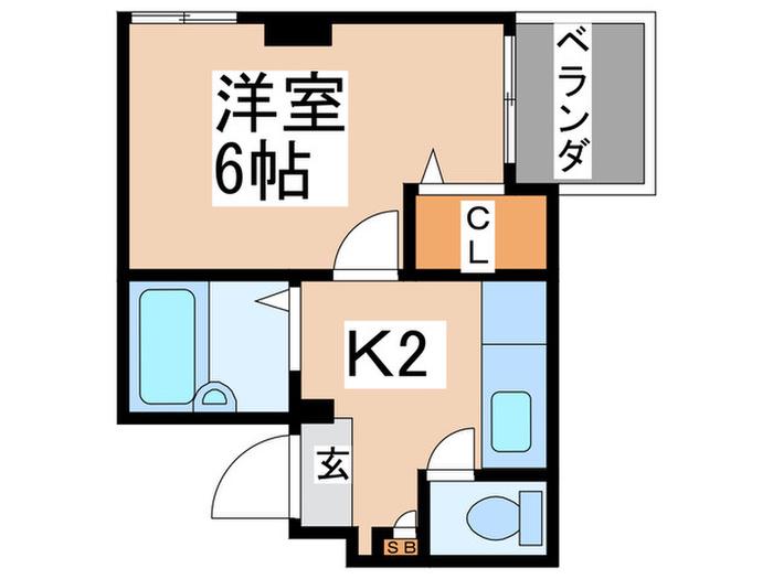 スペランツァデリーティア(1K/5階)の間取り写真