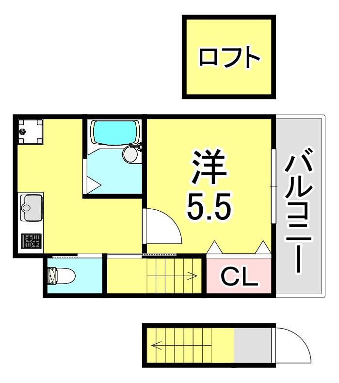 プライムガーデン(1K/1階)の間取り写真