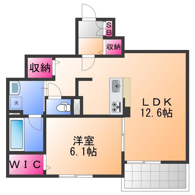 寅林様マンション(1LDK/1階)の間取り写真