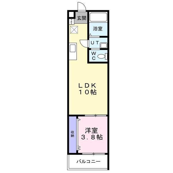 ディレットーレ堺東(1LDK/2階)の間取り写真