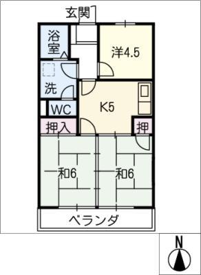 メゾン三ツ池(3K/3階)の間取り写真