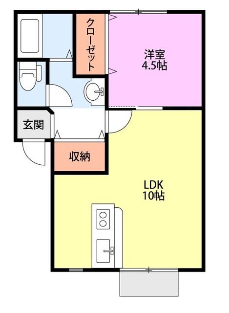 ブライトネスヴィラ(1LDK/2階)の間取り写真