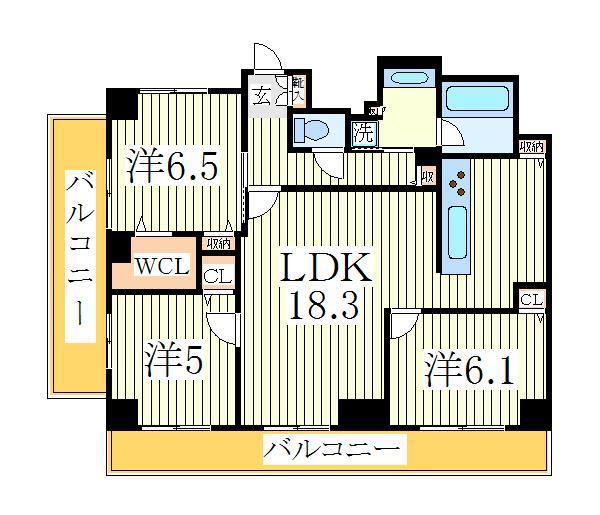 アヴェニール柏の葉(3LDK/7階)の間取り写真