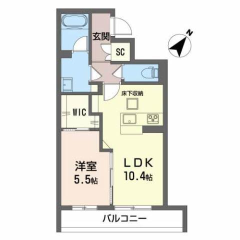 ベレオ黄金町(1LDK/1階)の間取り写真