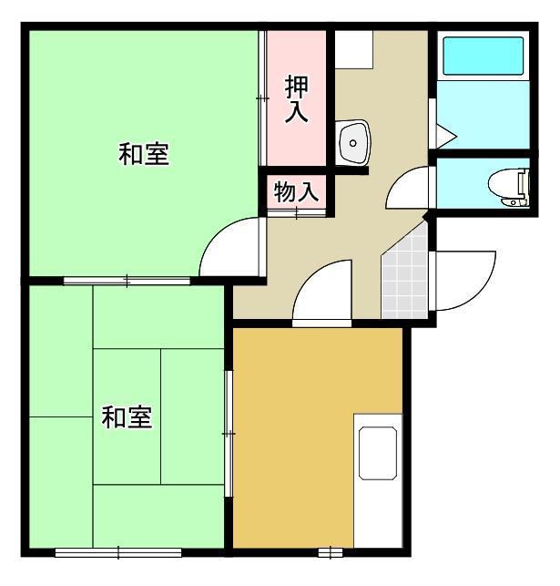 メゾン多佳(2DK/1階)の間取り写真