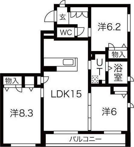 ALPHA STAGE千里山西(3LDK/2階)の間取り写真