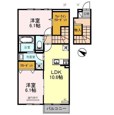 ARROWS(2LDK/2階)の間取り写真