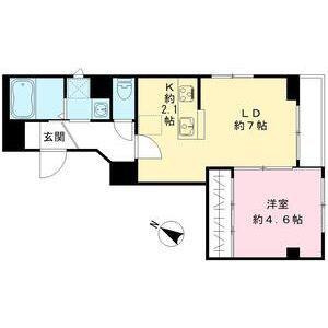 PLAISIR京町堀(1LDK/2階)の間取り写真
