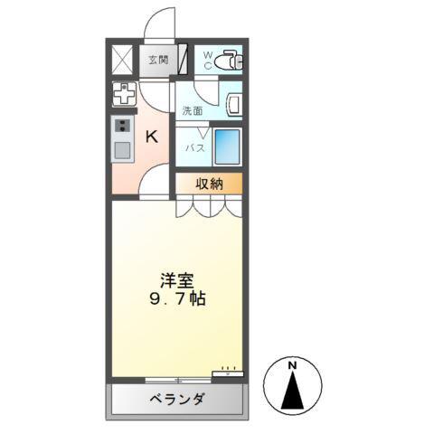 セレーノ(1K/2階)の間取り写真