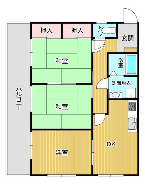 ぺルシュアール百道(3DK/3階)の間取り写真