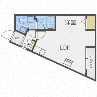 グランメール美園(1DK/4階)の間取り写真