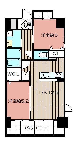 ニューリバー黄金(2LDK/3階)の間取り写真