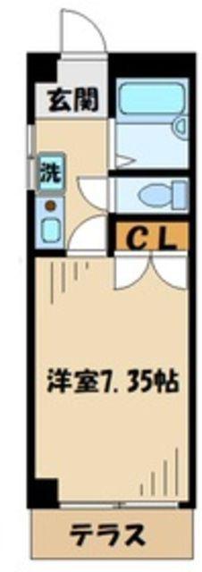 MOONSHINY参番館(1K/1階)の間取り写真