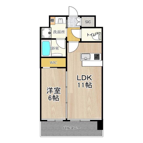 プレジオ内代(1LDK/3階)の間取り写真