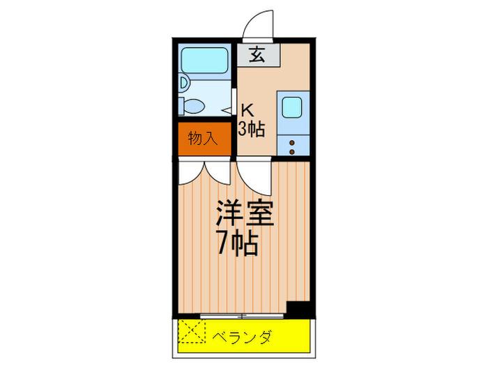 クレスト上用賀(1K/2階)の間取り写真
