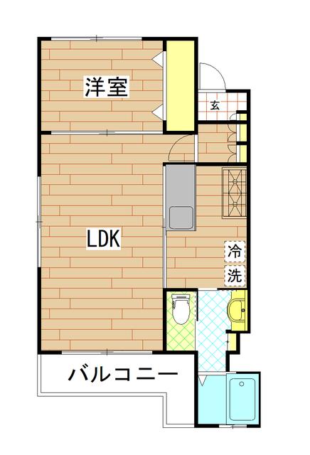 アーバンレジデンス勾当台(1LDK/3階)の間取り写真