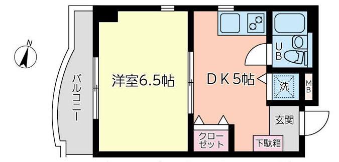 エクシード見附町(1DK/2階)の間取り写真