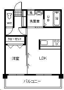 テンダーマンションⅢ(1LDK/4階)の間取り写真