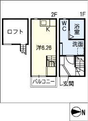 アースクエイク浦里(ワンルーム/1階)の間取り写真