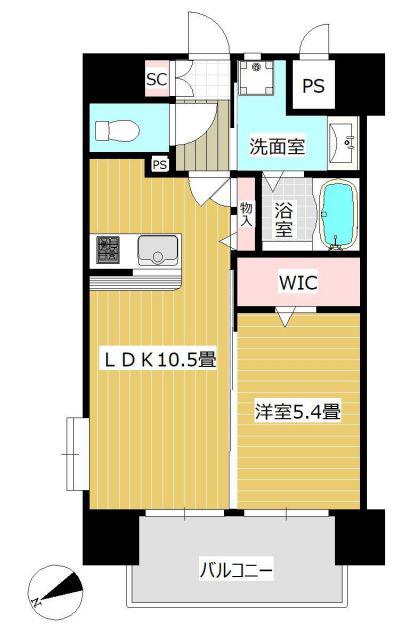 フェリス久留米シティ(1LDK/12階)の間取り写真