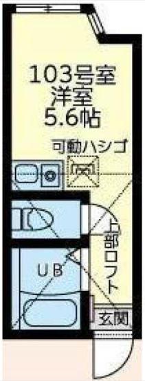 ユナイト黄金町ロザンナの杜(ワンルーム/1階)の間取り写真