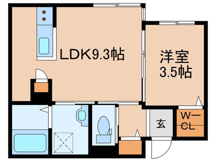 アルファグランデ麻生(1LDK/2階)の間取り写真