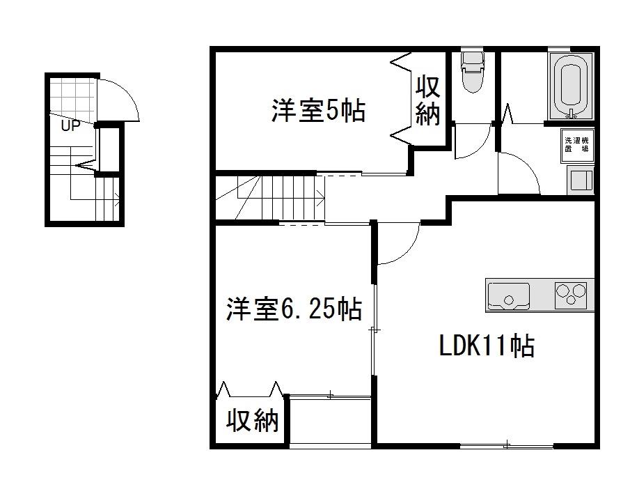 GROW西花尻(2LDK/2階)の間取り写真