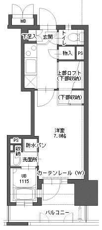 アクタス博多Vタワー(1K/7階)の間取り写真