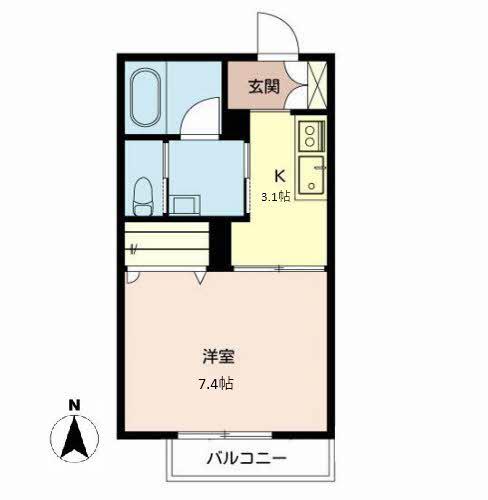 シャーメゾンロジ(1K/2階)の間取り写真