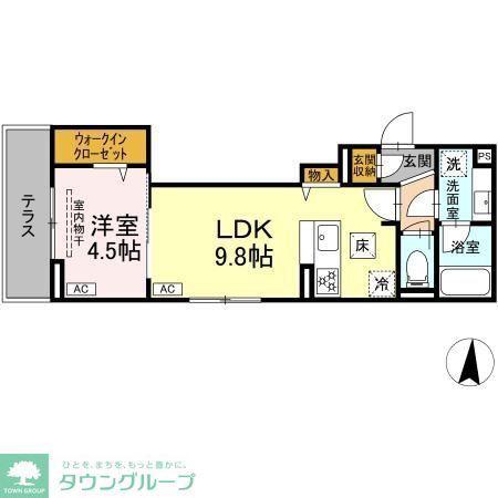 D-KOWARI(1LDK/1階)の間取り写真
