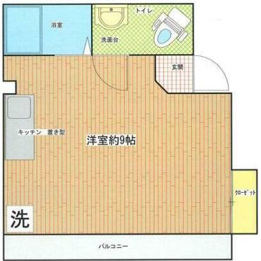 ベルメゾン(ワンルーム/2階)の間取り写真