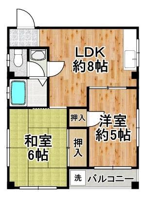 ジェイグラン千島(2DK/3階)の間取り写真