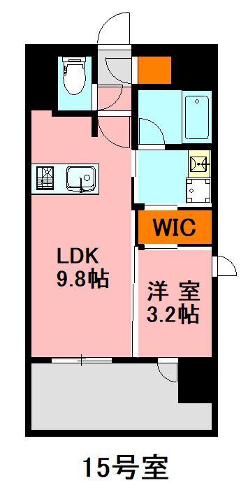 デュ・レジア博多レジデンス(1LDK/4階)の間取り写真