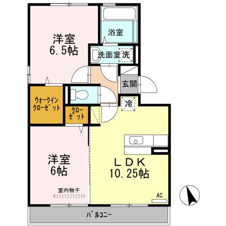 エル パティオ(2LDK/2階)の間取り写真