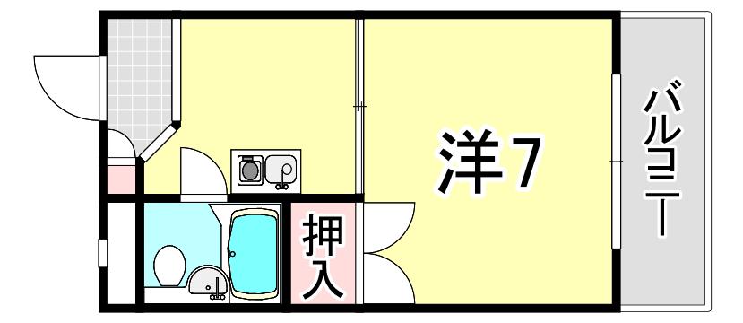 カサクレモナ東館(1K/2階)の間取り写真