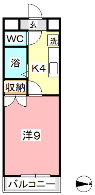 グリーンライフ倉敷(1K/4階)の間取り写真