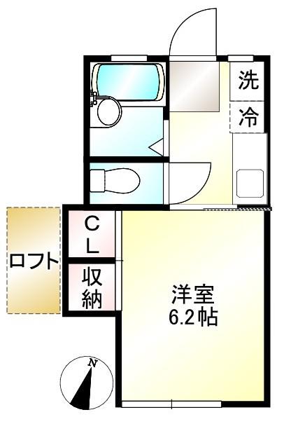 フィオレ(1K/2階)の間取り写真