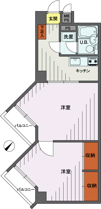 ライオンズプラザ高円寺(ワンルーム/2階)の間取り写真